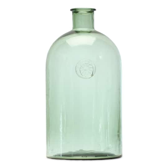 12" Decorative Sage Glass Vase